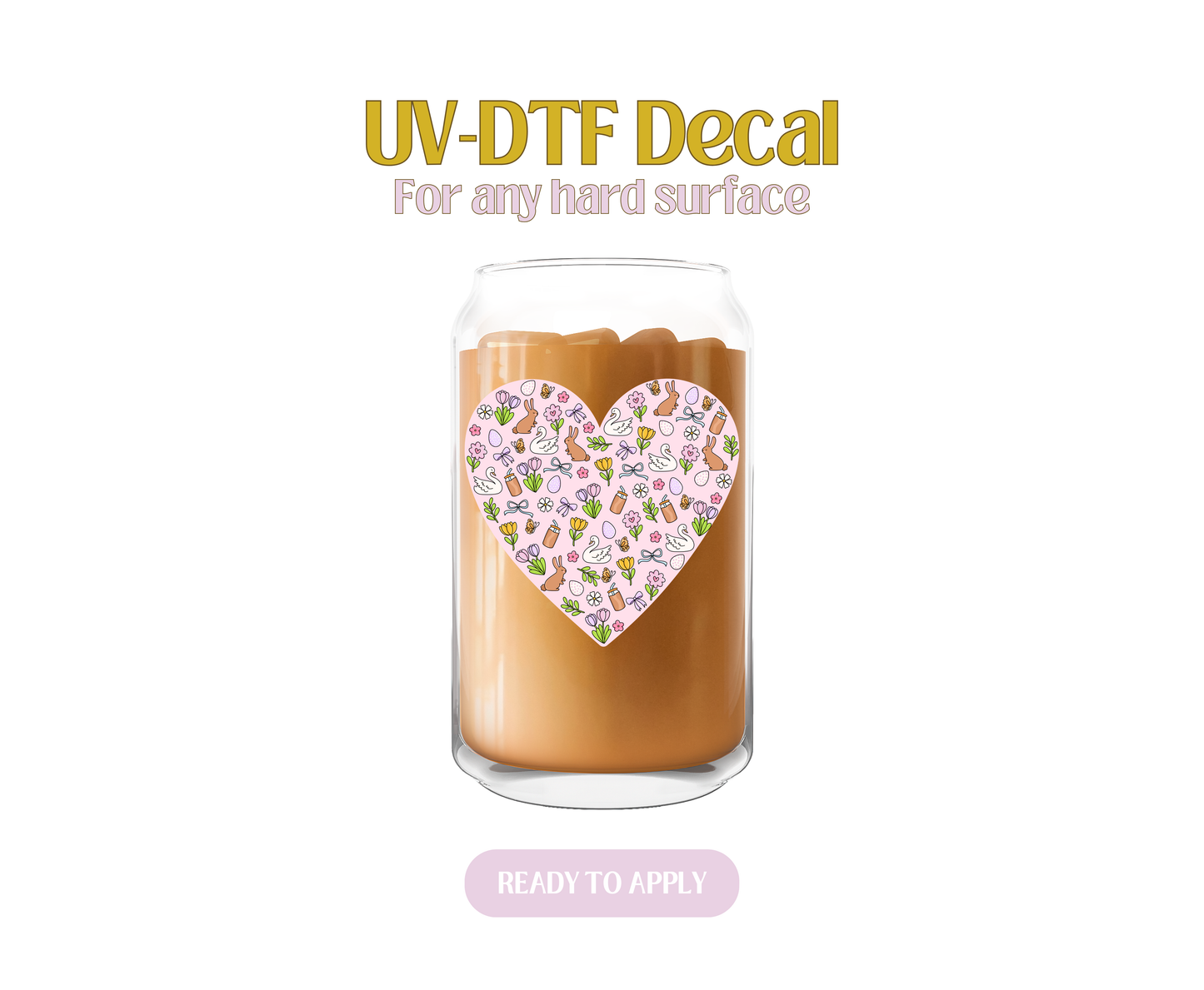 Adorable Solid Spring Heart UV-DTF Decal