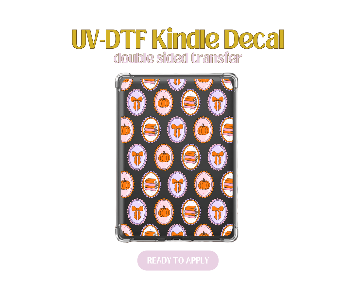 Autumn Bookish Frames UV-DTF Kindle Decals