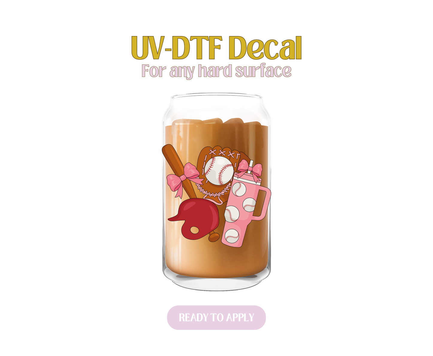 Baseball Girly Things UV-DTF Decal