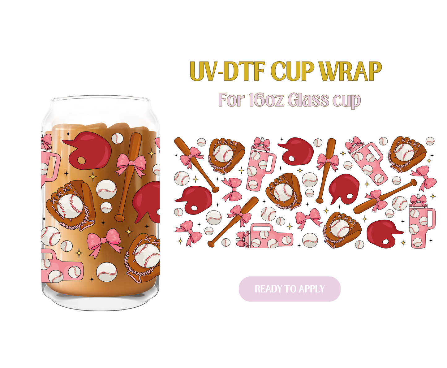 Baseball Girly Vibes UV-DTF Wrap