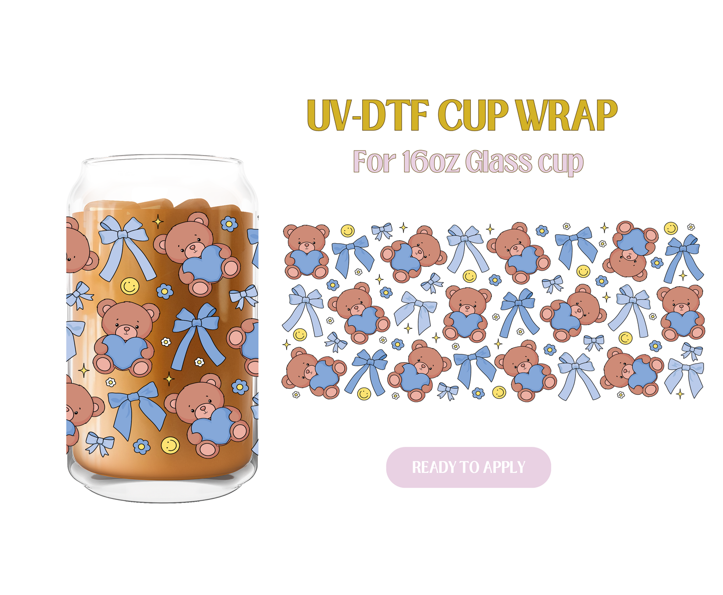 Bears And Bows UV-DTF Wrap