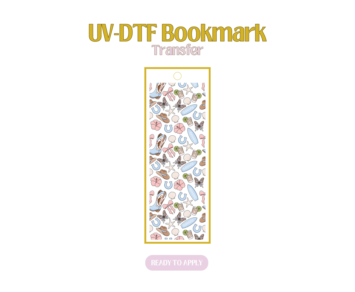 Blue Coastal Cowgirl UV-DTF Bookmark