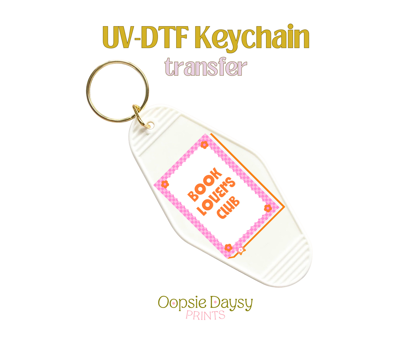 Book Lovers Club Checker UV-DTF Keychain