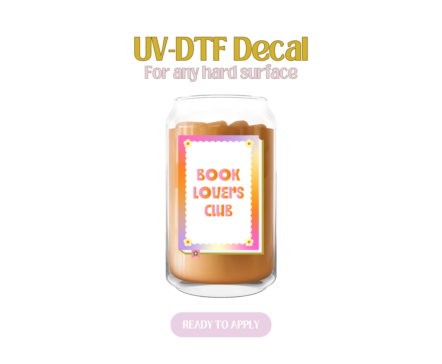 Book Lovers Club Gradient UV-DTF Decal