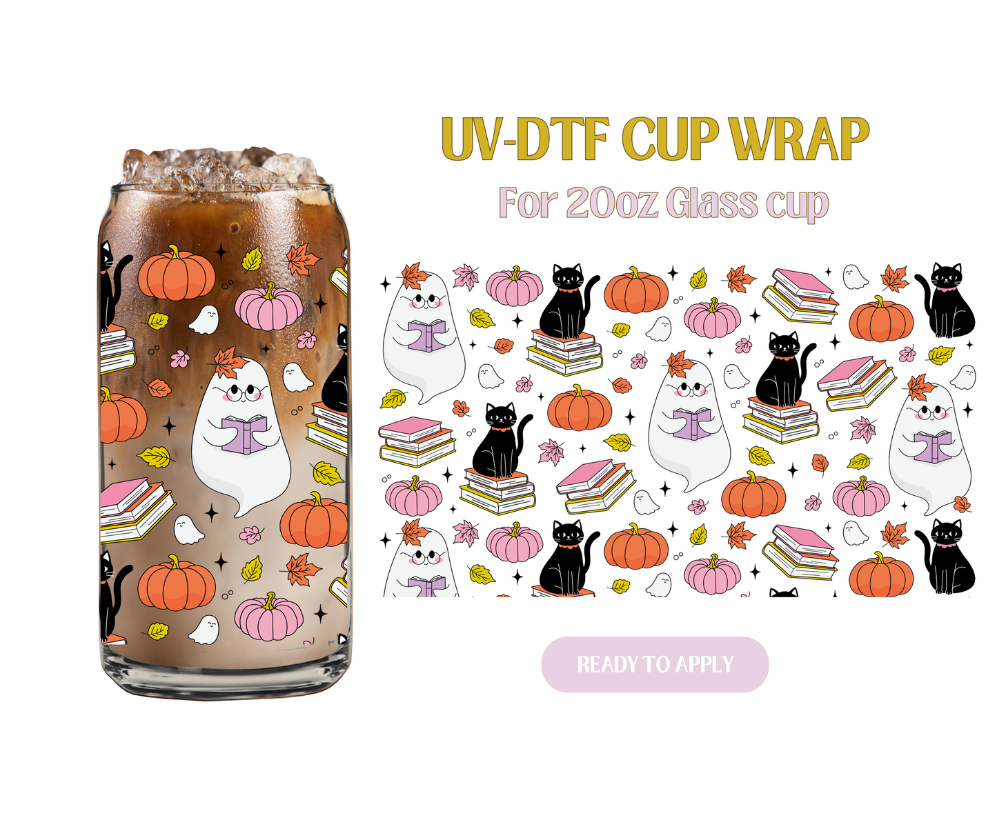 Bookish Cat Lady 20oz UV-DTF Wrap