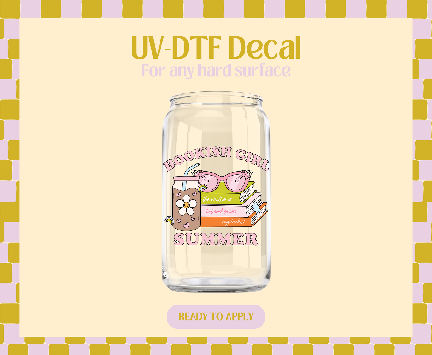 Bookish Girl Summer UV-DTF Decal