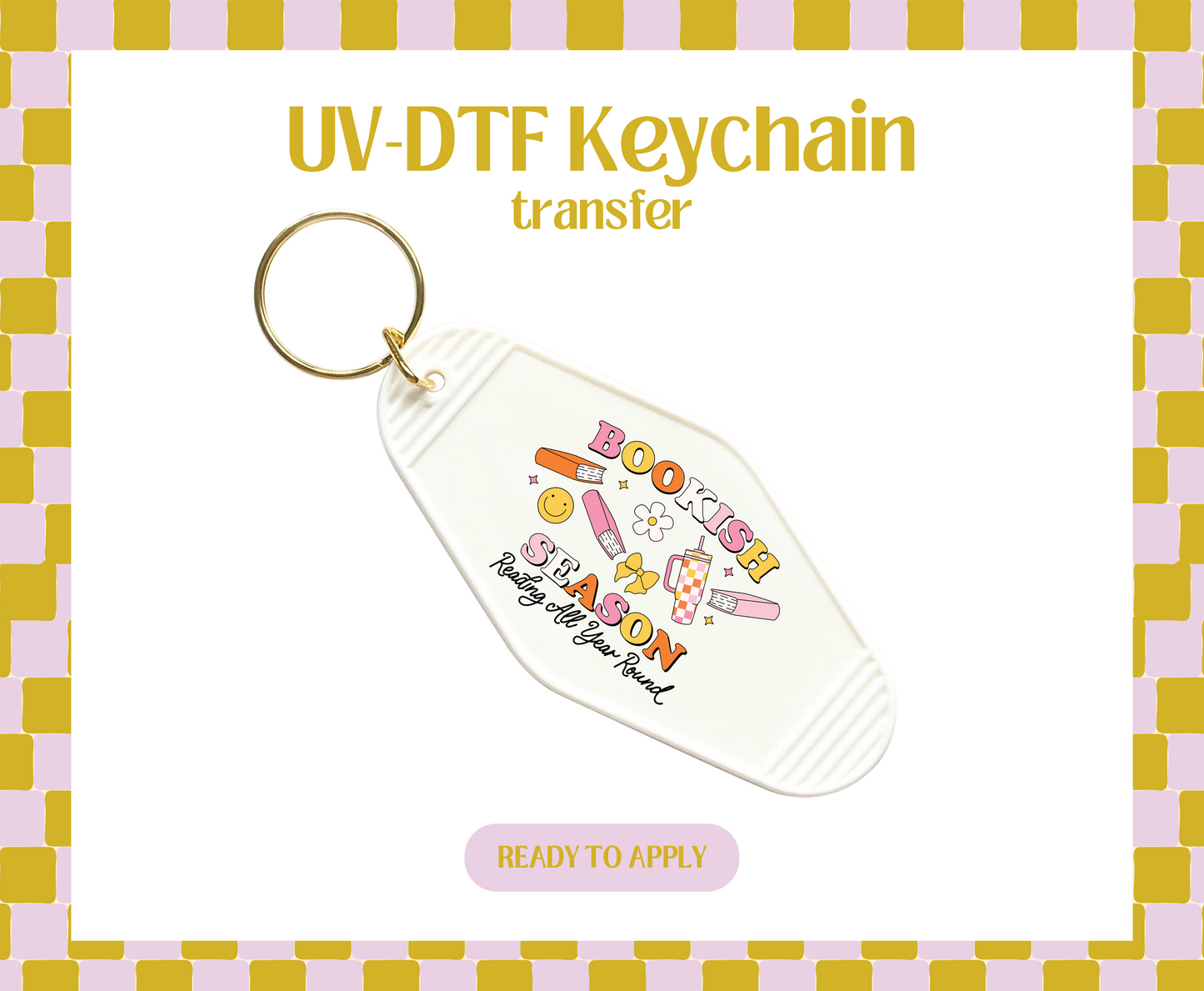 Bookish season orange UV-DTF Keychain
