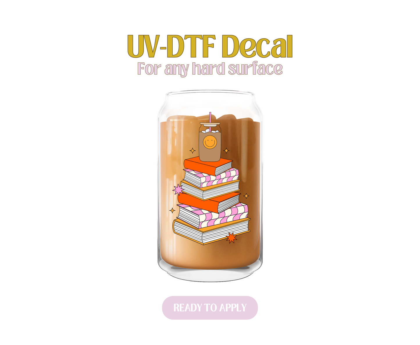 Books & Coffee UV-DTF Decal