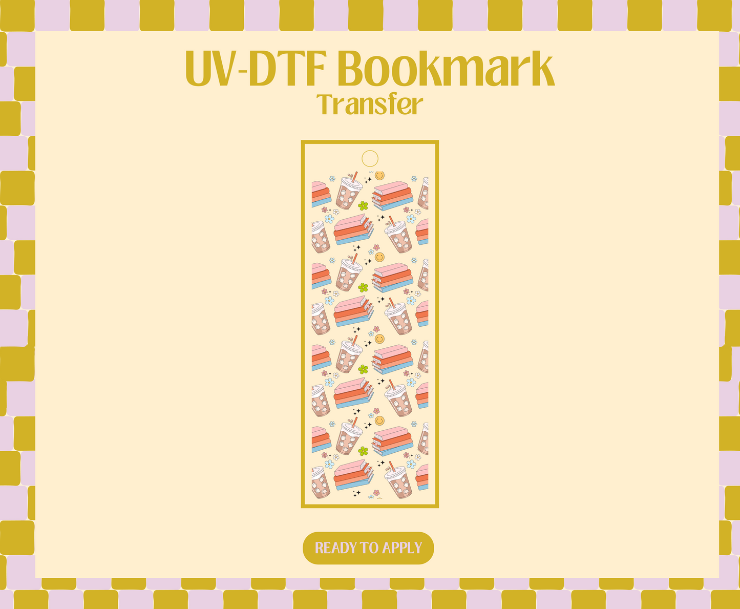 Books and Coffee UV-DTF Bookmark