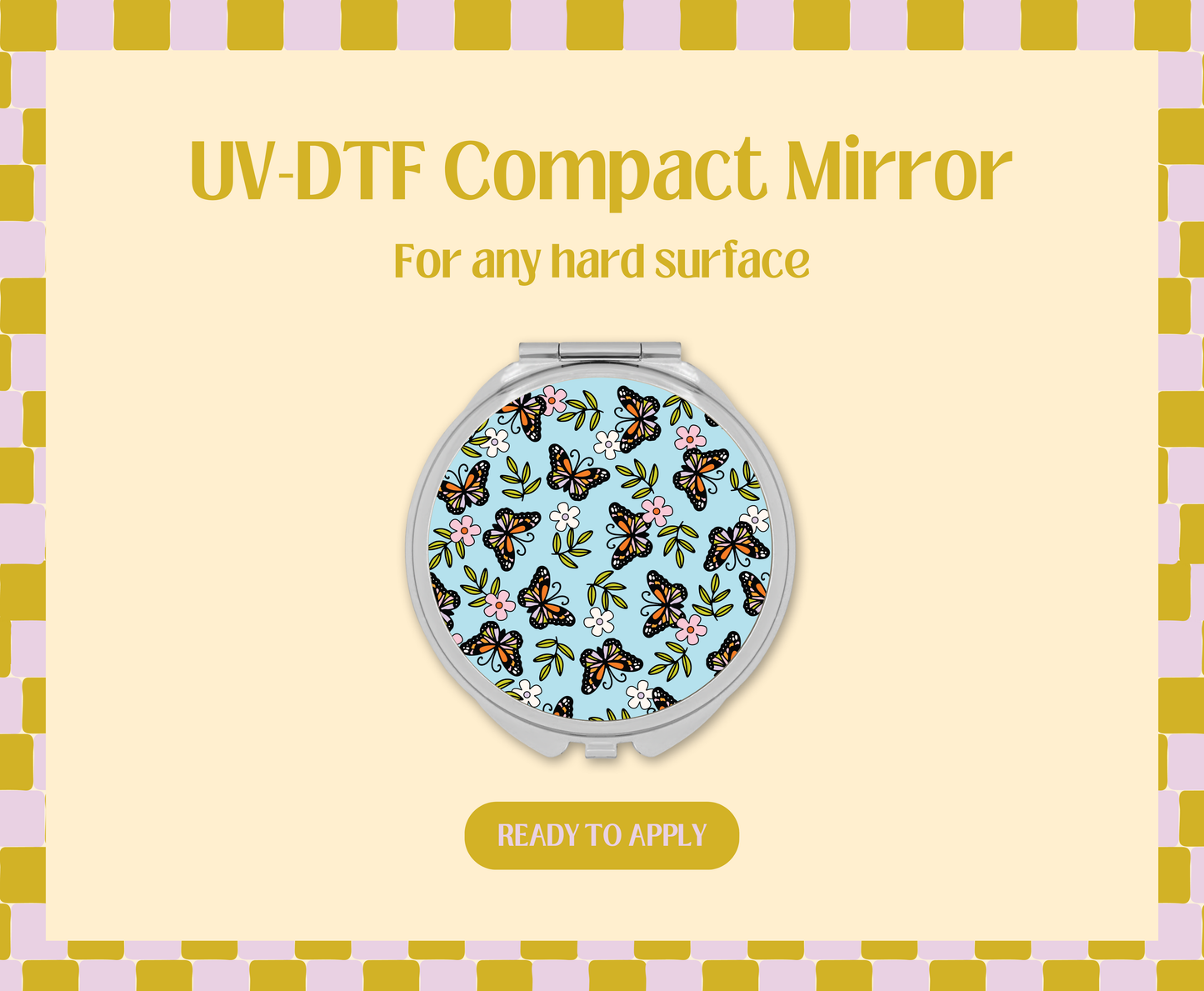Butterfly Garden UV-DTF Compact Mirror