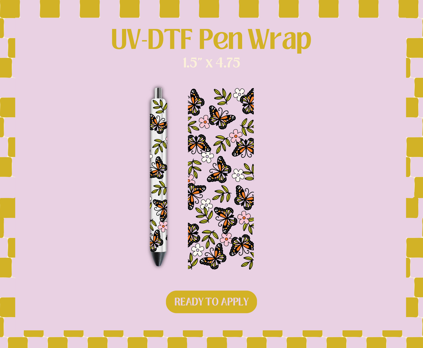 Butterfly Garden UV-DTF Pen Wraps