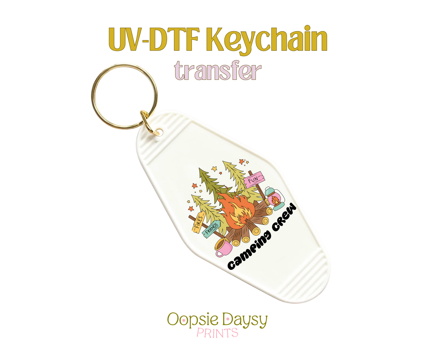 Camping Crew UV-DTF Keychain
