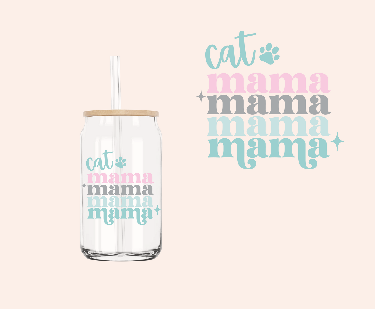 Cat Mama Mama Mama UV-DTF Decal