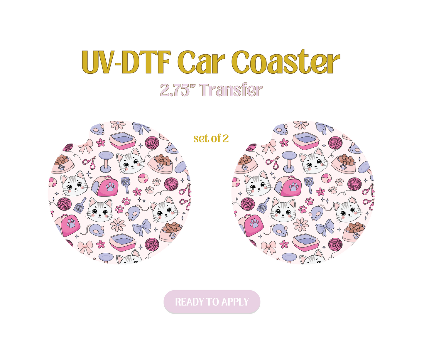 Cat Mom 2 UV-DTF Car Coaster