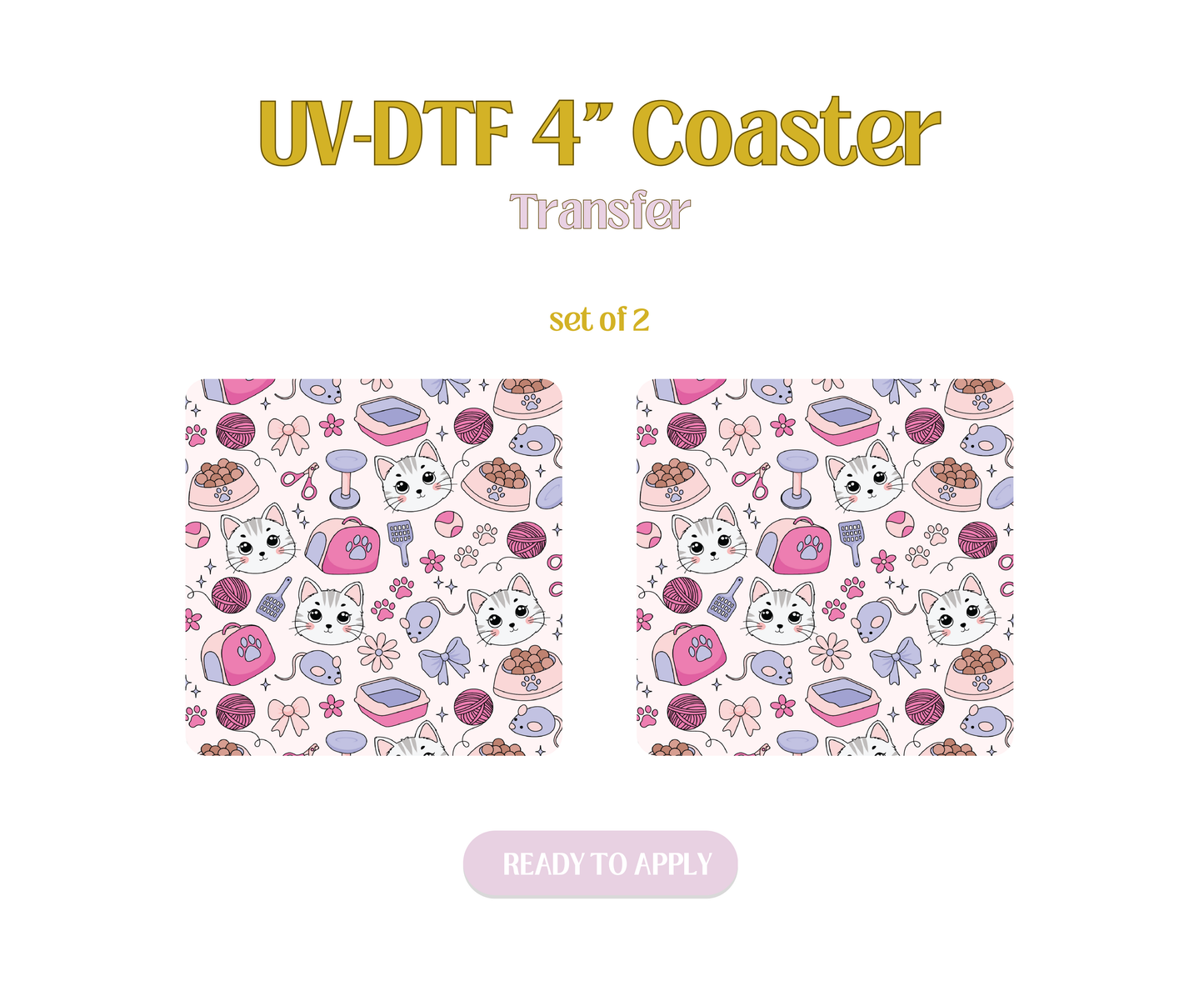 Cat Mom 2 UV-DTF 4" Coaster