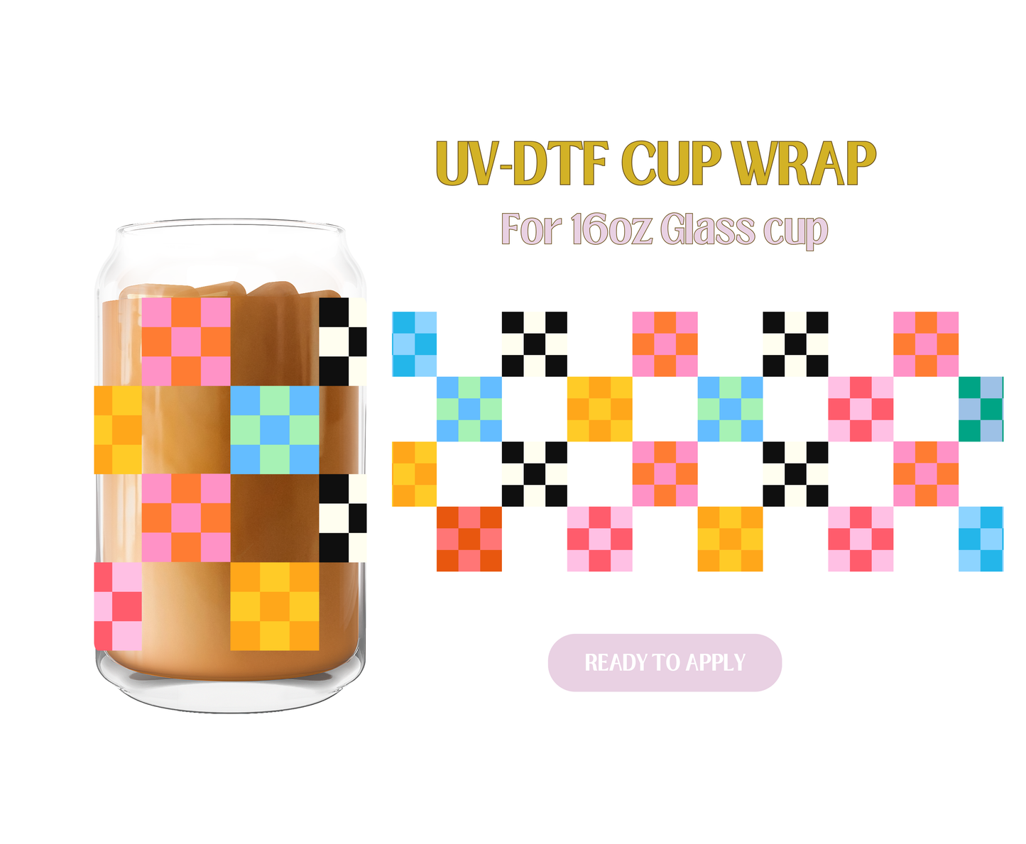 Checkered Colorful Cuties UV-DTF Wrap