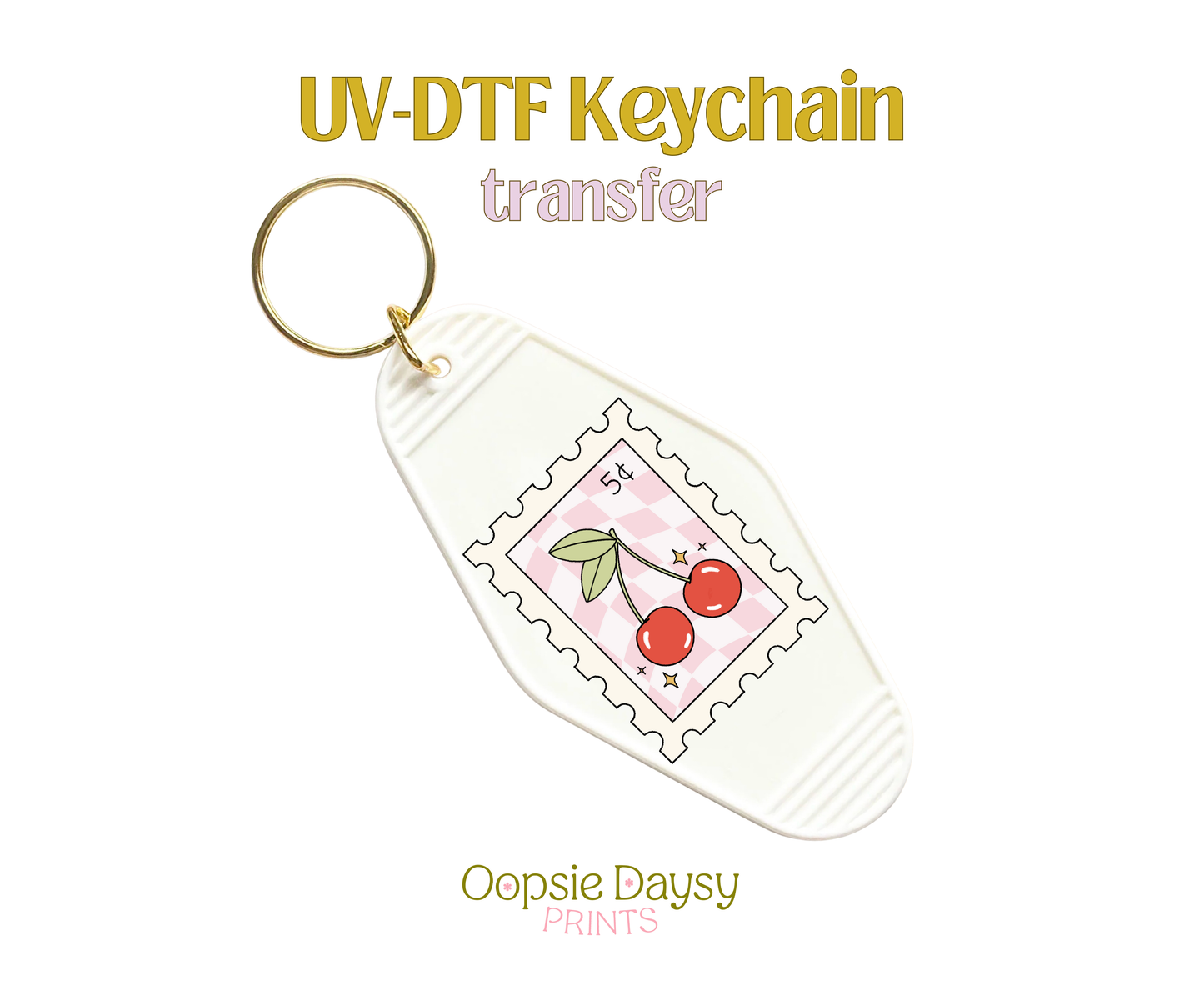 Cherry Cute Stamp UV-DTF Keychain
