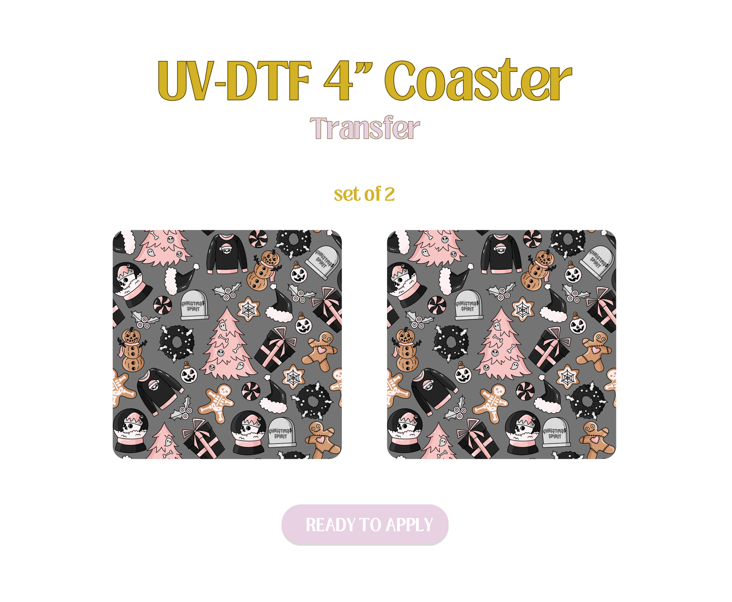 Christmas Spirit UV-DTF 4" Coaster