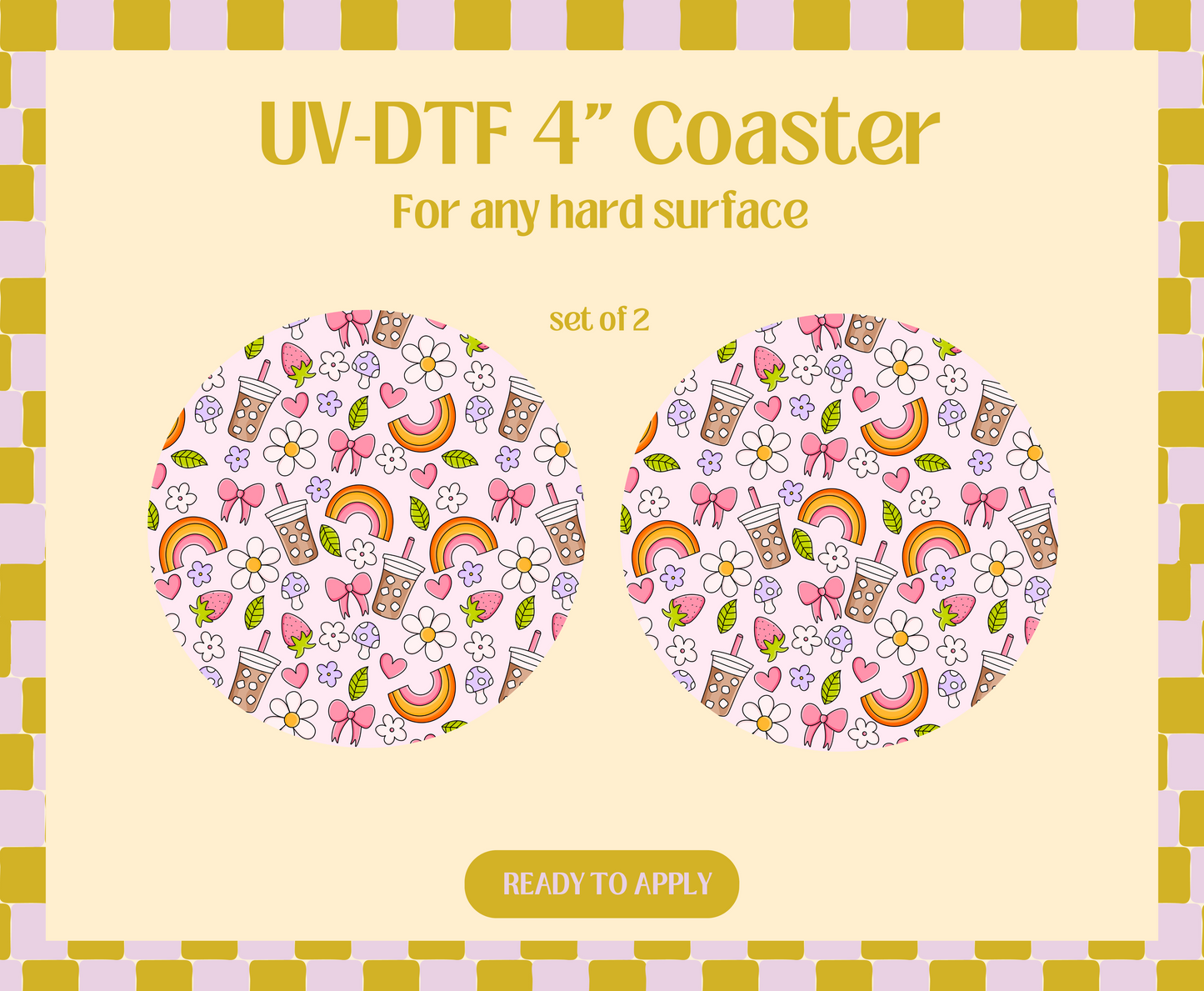 Coffee Doodle UV-DTF 4" Coaster