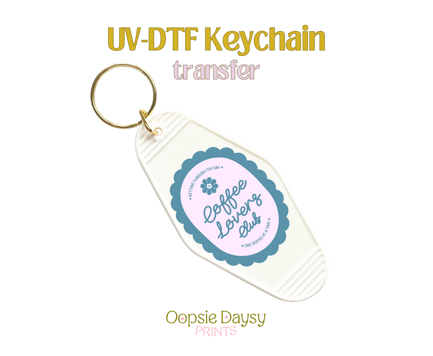 Coffee Lovers Club Blue UV-DTF Keychain