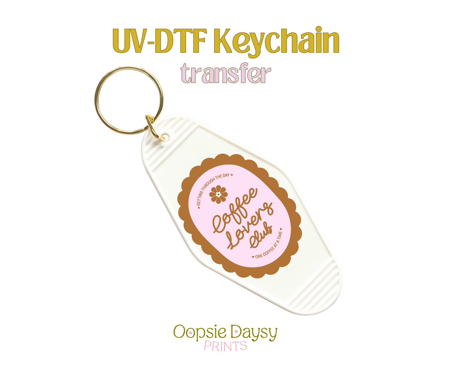 Coffee Lovers Club Retro UV-DTF Keychain