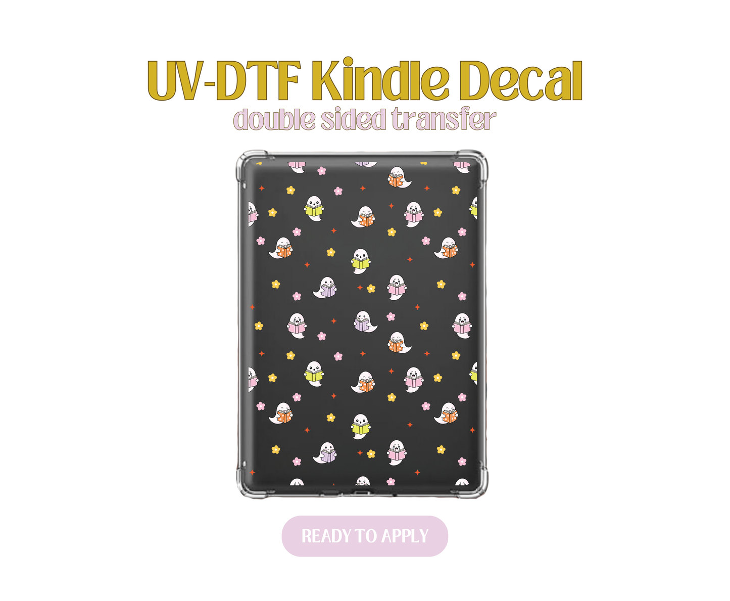 Colorful Bookish Girlie UV-DTF Kindle Decals