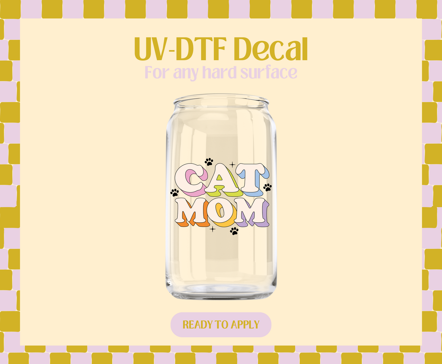 Colorful Cat Mom UV-DTF Decal