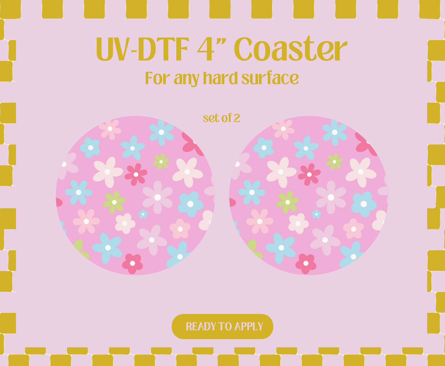 Colorful Daisies UV-DTF 4" Coaster