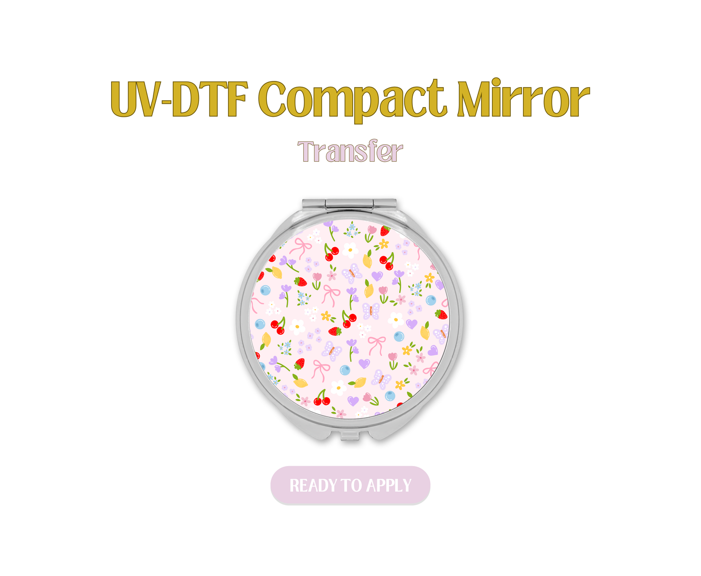 Colorful Summer Garden UV-DTF Compact Mirror