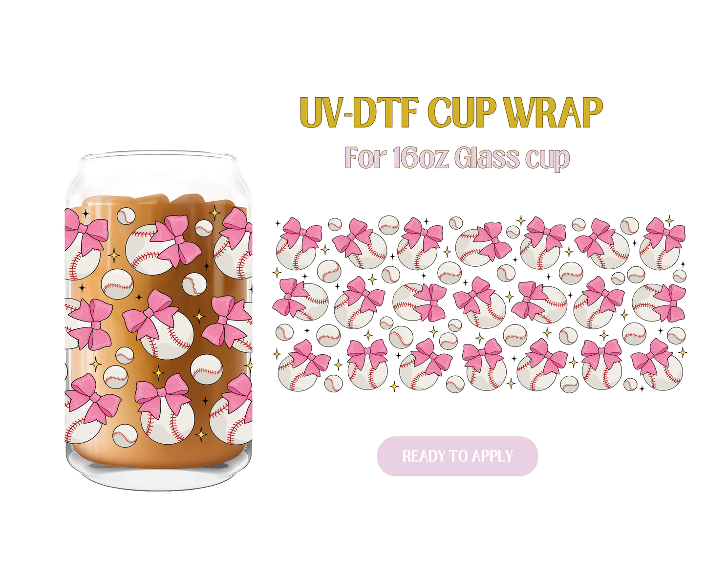 Coquette Baseball UV-DTF Wrap
