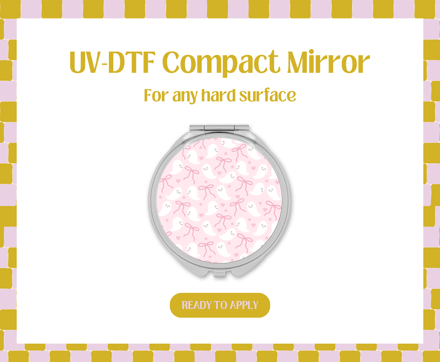 Coquette Ghost UV-DTF Compact Mirror