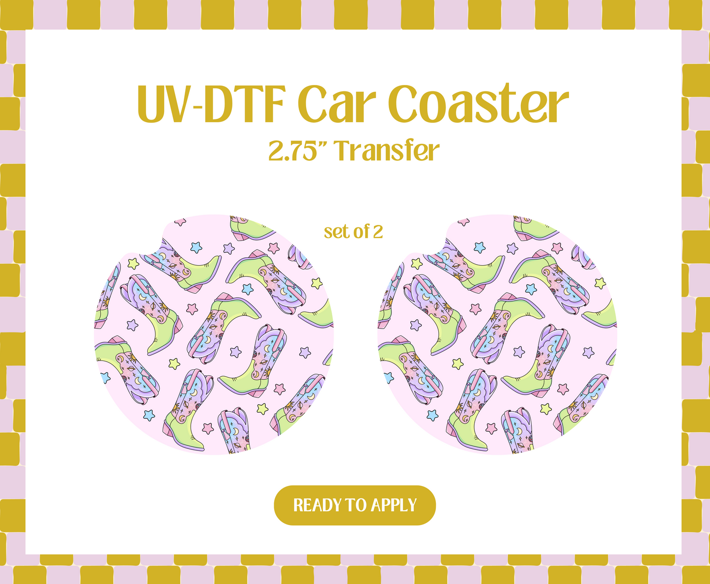 Cosmic Cowgirl UV-DTF Car Coaster