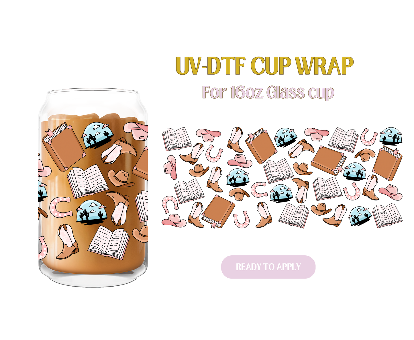Cowboy Romance Bookclub UV-DTF Wrap