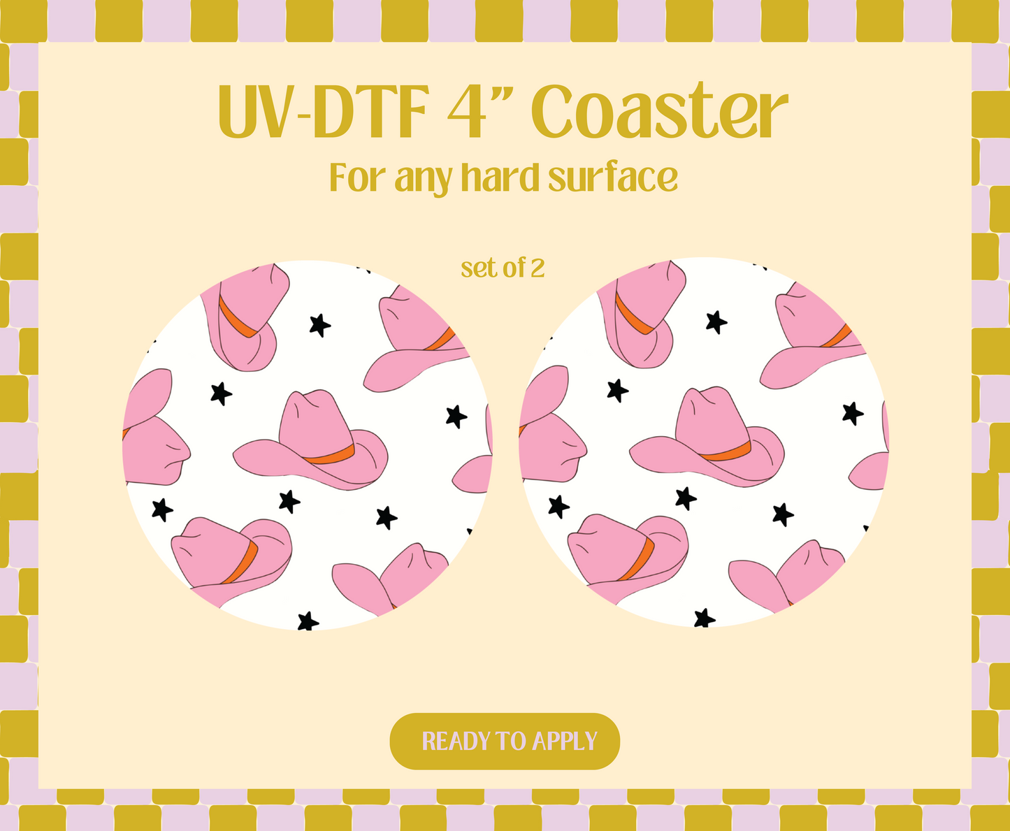 Cowgirl Hat UV-DTF 4" Coaster