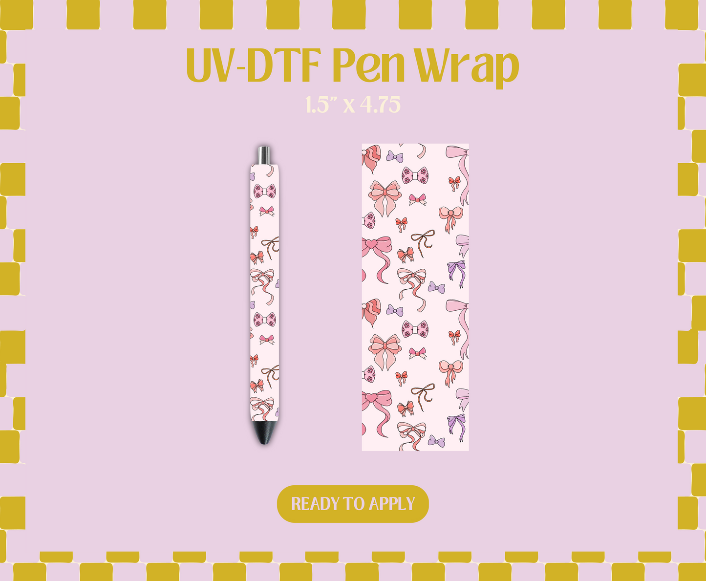 Cute girly bows UV-DTF Pen Wraps