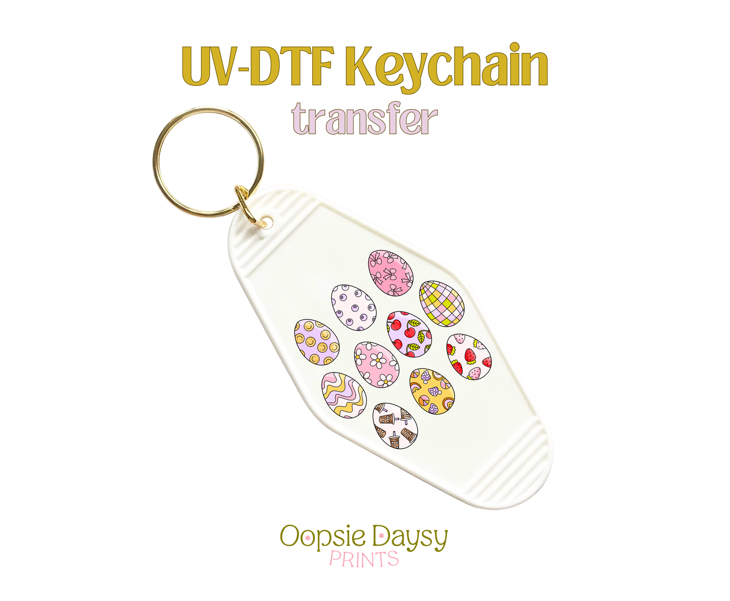 Cutie Easter Eggs UV-DTF Keychain