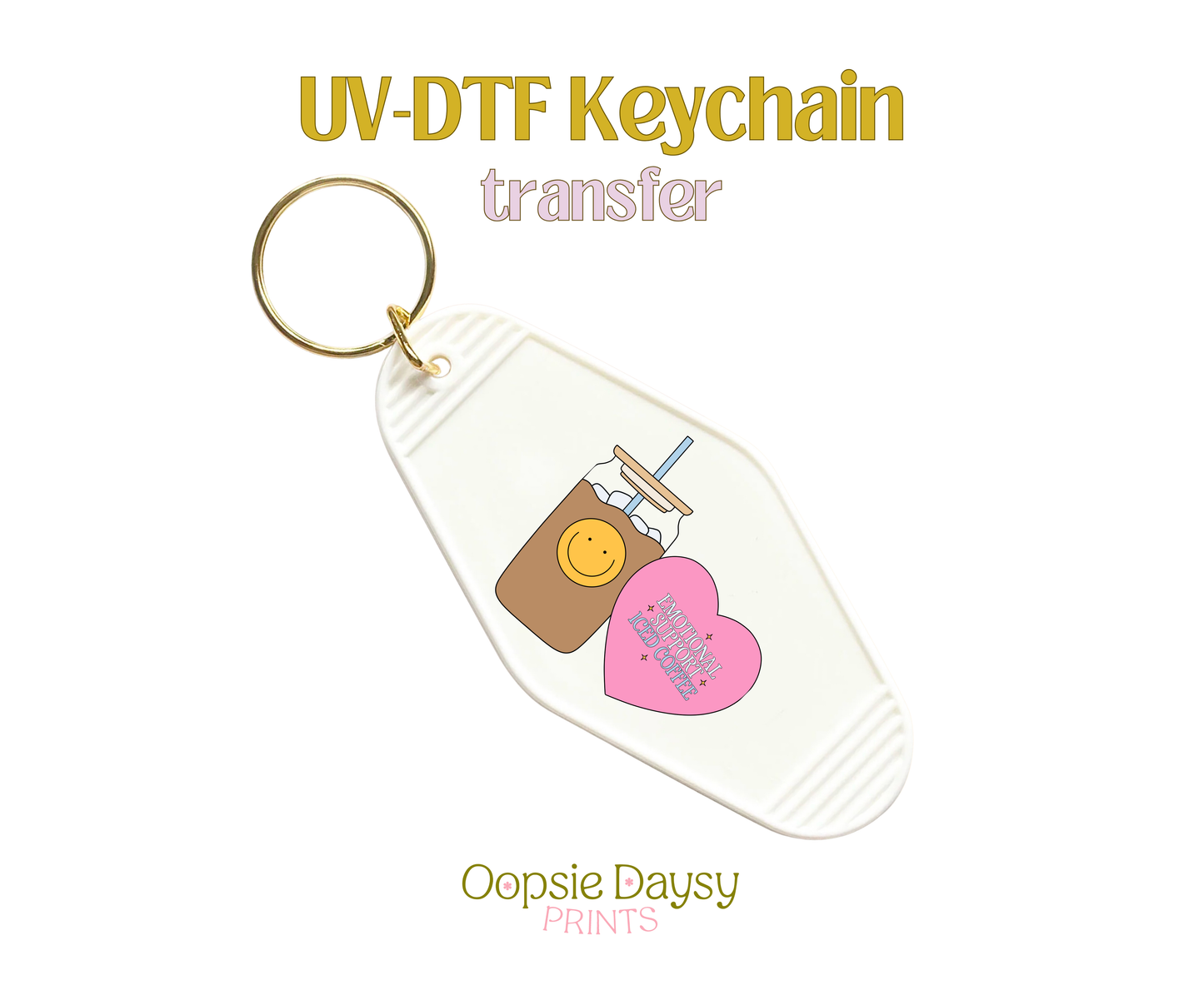 Cutie IC Emotional Support Heart UV-DTF Keychain