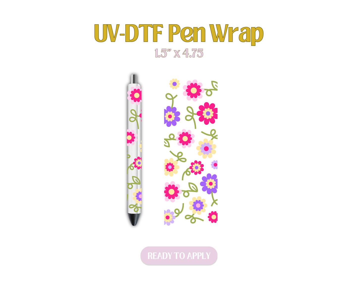 Cutie Limited Flowers UV-DTF Pen Wraps