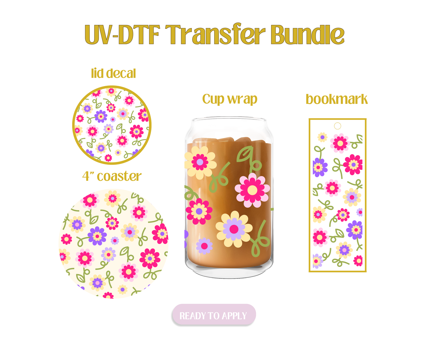 Cutie Limited Flowers UV-DTF Transfer Bundle