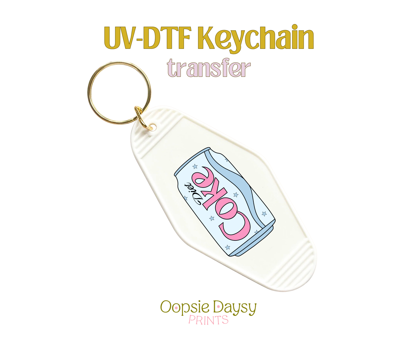Diet Coke Blue UV-DTF Keychain