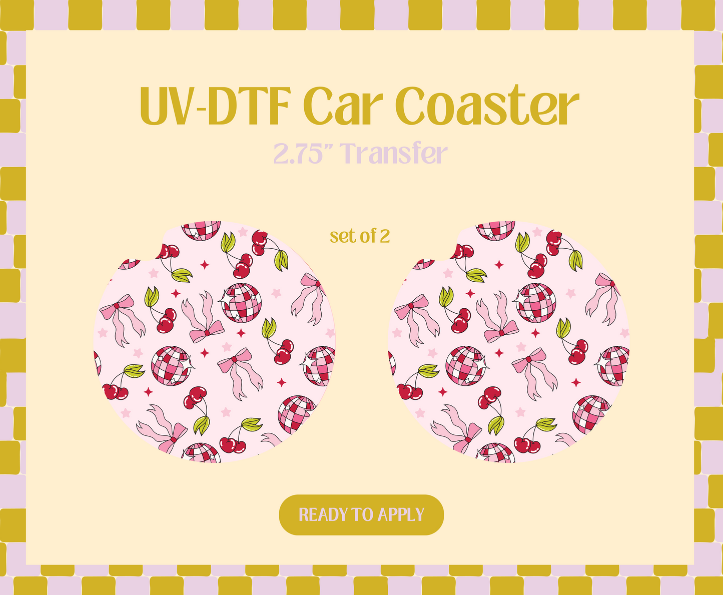 Disco Coquette UV-DTF Car Coaster
