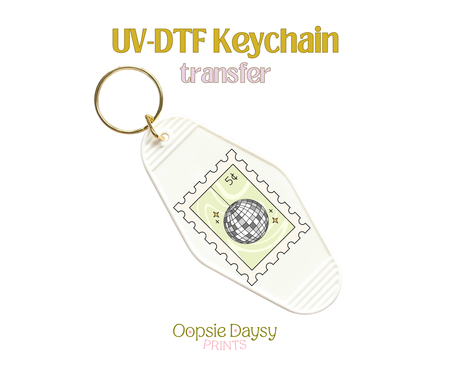 Disco Groove Stamp UV-DTF Keychain