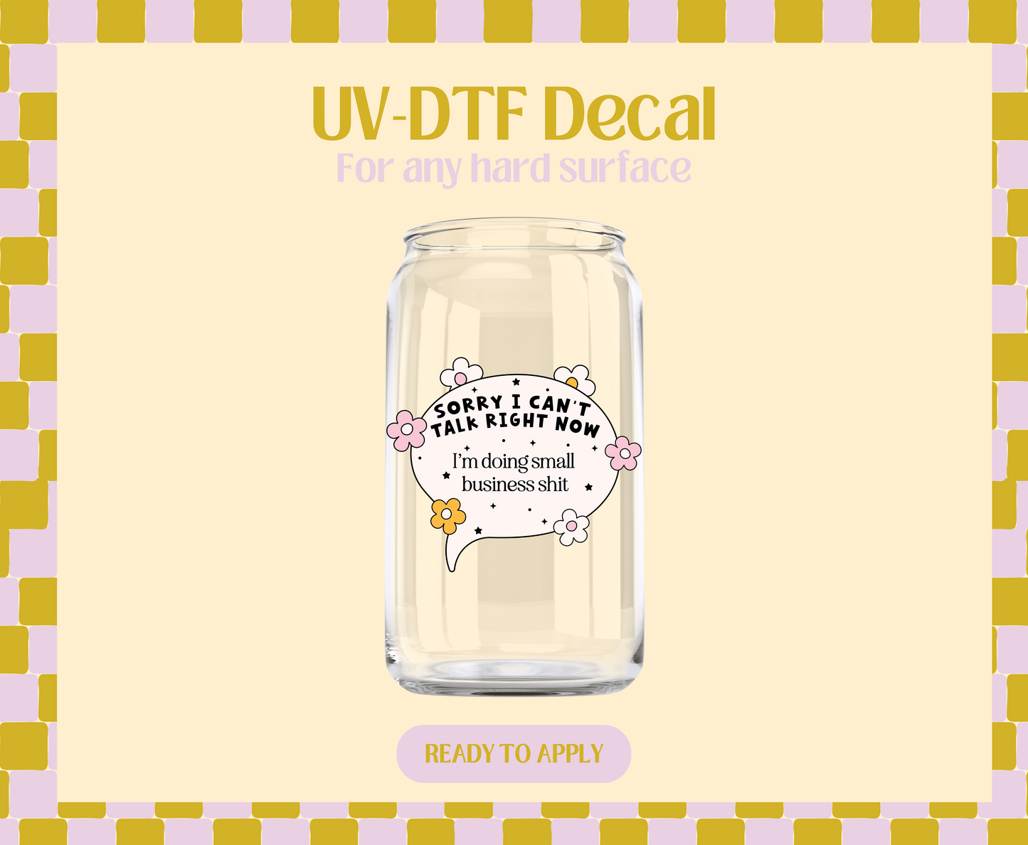 Doing Small Biz Bubble UV-DTF Decal