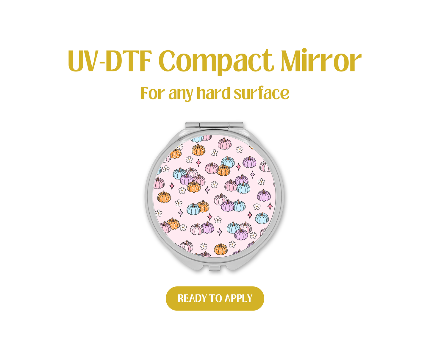 Dreamy Pumpkins & Daisies UV-DTF Compact Mirror