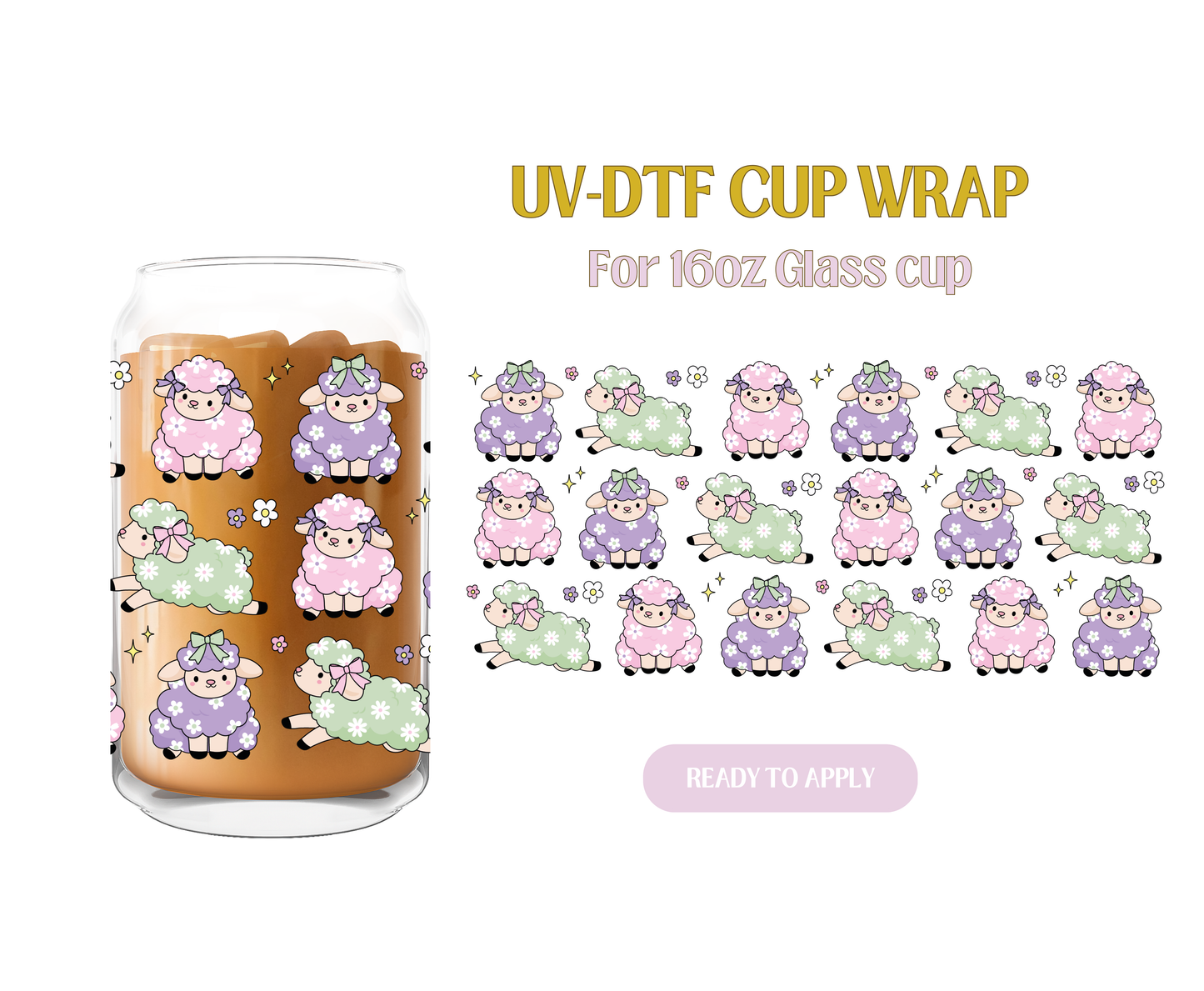 Easter Lambs UV-DTF Wrap