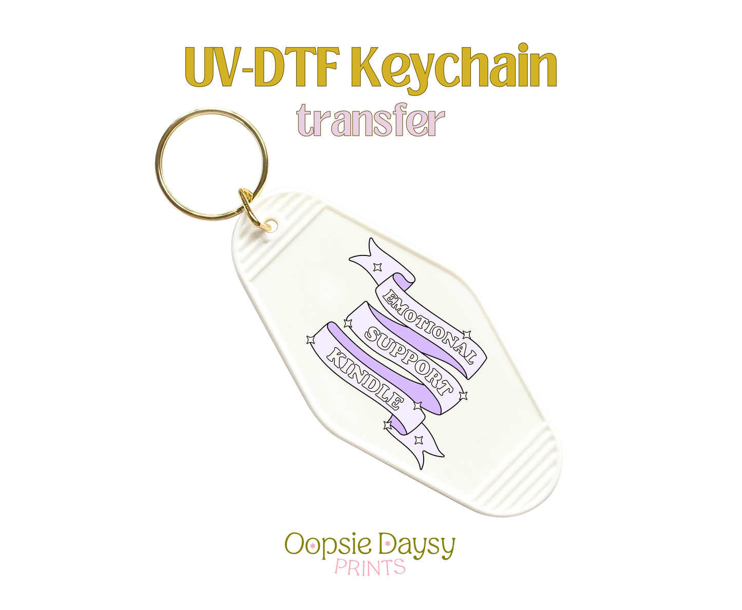 Emotional Support Kinfle Purple UV-DTF Keychain