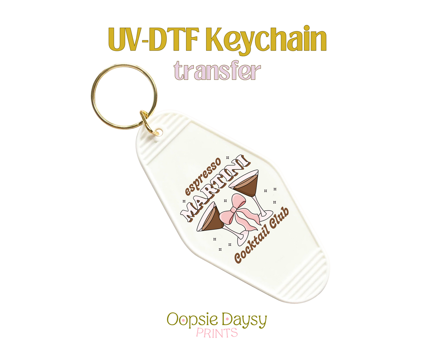Espresso Martini Cocktail Club UV-DTF Keychain