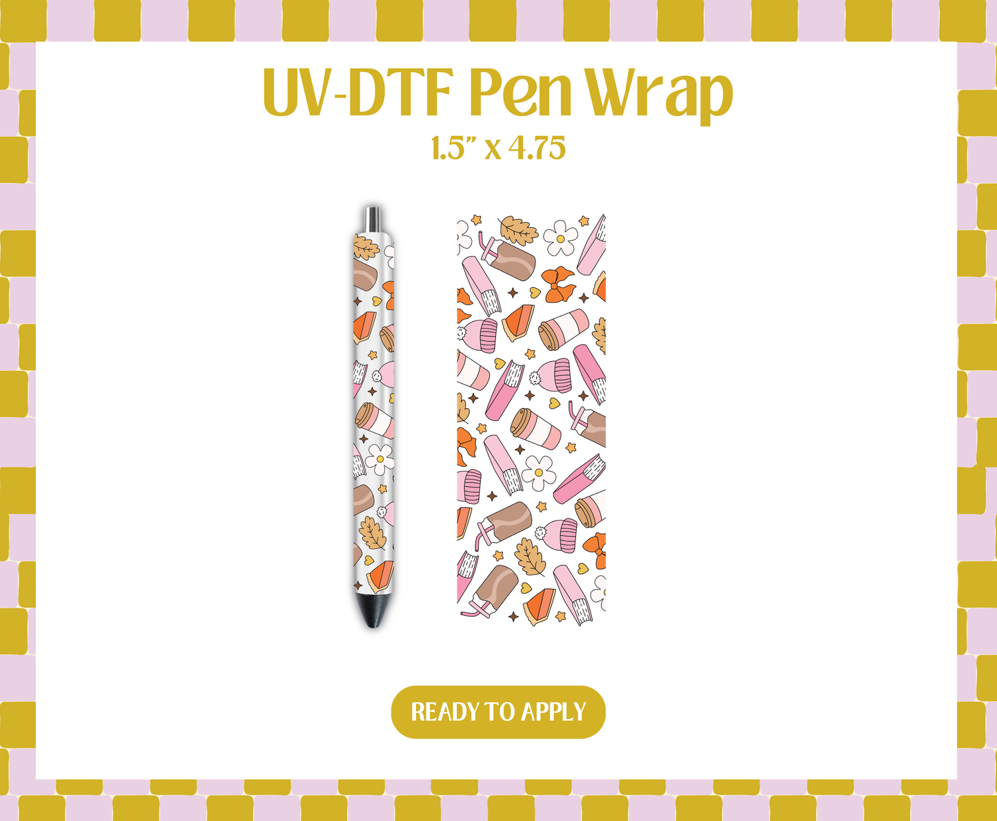 Fall Bookish UV-DTF Pen Wraps