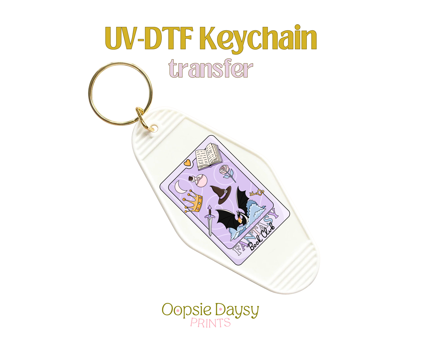 Fantasy Bookclub Poster UV-DTF Keychain