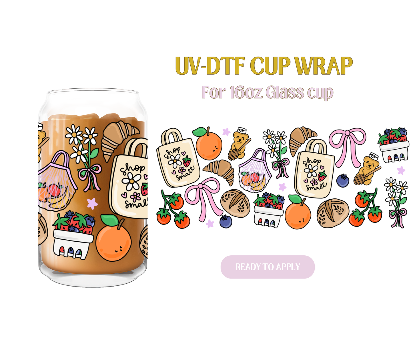 Farmers Market UV-DTF Cup Wrap